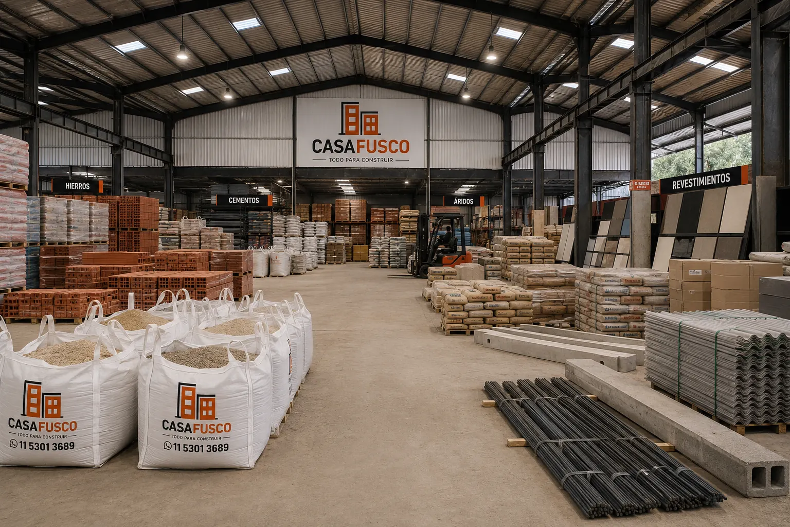 Depósito de Casa Fusco, corralón de materiales de construcción en José C. Paz